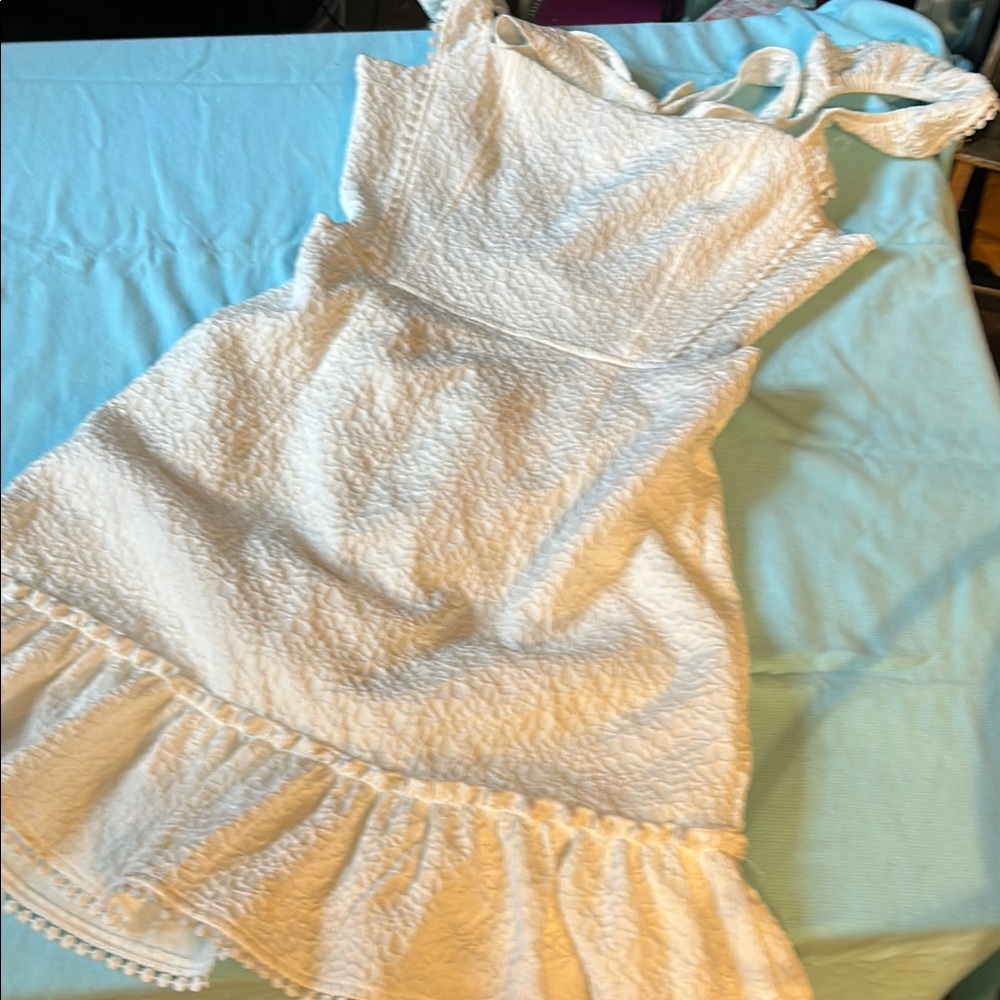 SHEIN White Ruffled Tiered One Shoulder Sundress
